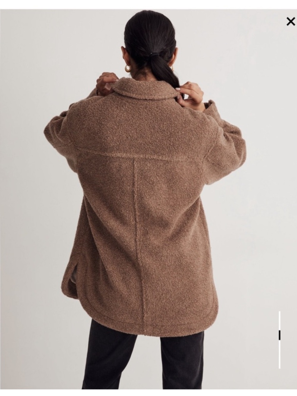 Madewell Teddy Belrose Shirt-Jacket Heather Oatmeal Sherpa XS - Picture 3 of 14